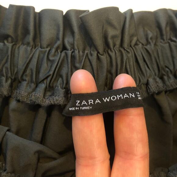 Zara Woman Gray Paperbag Mini Skirt Pull-On Elastic Waist Casual Skirt Size XS - Picture 3 of 7